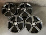 (4) Vw Volkswagen Golf Jetta Rabbit Black Powder Coat Wheels Rims + Caps 17". Fixed Price $795.00.