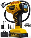 Keenpower Tire Inflator Portable Air Compressor - Super Fast 21V Yellow. Fixed Price $74.12.