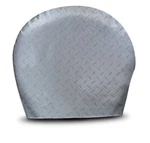 Adco 3754 Silver Diamond Plated Steel Vinyl Tire Cover (24-26")-2PKS. Fixed Price $49.99.