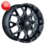 Mayhem 8015 Warrior 17X9 8X170 Offset 18 Black W/milled Spokes (quantity 1). Fixed Price $208.00.