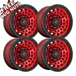 (SET-4) Fuel D632 Zephyr 17X9 5X127 Black Red 1MM Wheels Rims Inch. Fixed Price $1280.00.