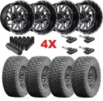 Fuel Triton Gloss Black Milled Wheel Tire All Terrain Package Set A/t 305 55 20. Fixed Price $2595.00.