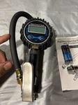 Digital Tire Pressure Gauge With Inflator, 250 Psi Heavy Duty Air Chuck & Blue. Fixed Price $25.00.