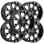 (SET-5) Mayhem Warrior 17X9 5X4.5/5X5 +18 Black/milled Wheels Rims Inch Jk Jl. Fixed Price $1399.95.
