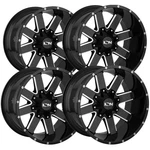 (set Of 4) Ion 141 20X12 8X6.5" -44MM Black/milled Wheels Rims 20" Inch. Fixed Price $1194.96.