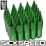 Sickspeed 20 Pc Green Spiked Aluminum Extended 60MM Locking Lug Nuts 14X1.5 L19. Fixed Price $81.50.