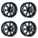 Set 4 18" Mayhem Warrior Gloss Black Milled 18X9 Wheels 8X170 Rims 18MM Ford. Fixed Price $1219.96.
