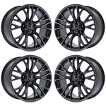 Set Of 4 Staggered 19X10/20X12 Chevrolet Corvette Pvd Black Chrome Wheels Rim.... Fixed Price $3895.95.