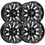 (set Of 4) Vision 362 Armor 20X9 5X5.5" +12MM Black/milled Wheels Rims 20" Inch. Fixed Price $786.96.