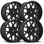 (set Of 4) Fuel D670 Tech 17X9 6X5.5" +1MM Matte Black Wheels Rims 17" Inch. Fixed Price $1280.00.