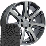 Oe Wheels Llc CA88 22X9 Gunmetal & 285/45R22 Rt Tires Set 6X139.7 31ET. Fixed Price $1884.00.