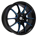 Konig Illusion Rim 17X7 5X114.3 Offset 40 Black/ball Cut Blue (quantity 1). Fixed Price $214.12.