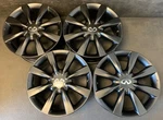(4) Infiniti EX35 EX37 QX50 Black Powder Wheels Rims + Caps 18" HOL.73700. Fixed Price $1095.00.