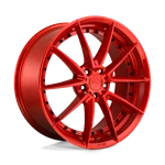 Niche Sector Candy Red Wheels: 20X10.5, 5X114.3/5X4.5, 40MM, M213200565+40. Fixed Price $235.00.