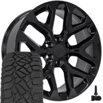 5668 22X9 Gloss Black Oe Rims & 285/45R22 R/t Tires, Tpms Set 6X139.7 24ET. Fixed Price $1900.00.