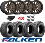 Fuel Rebel 6 Bronze Wheels Rims Tires 28575R17 Falken Wildpeak A/T4W Package Set. Fixed Price $2895.00.