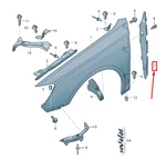 New Audi RS3 Front Right Fender Closing Element 8V0821112CSP9 No Duty To. Fixed Price $21.42.