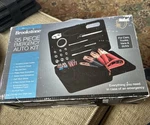 Brookstone 35 Piece Emergency Auto Kit Cables Pressure Gauge Socket Set #BK1566. Fixed Price $8.00.