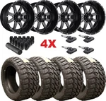 22X12 Fuel Wheel & Tire Package Black Milled Deep Lip M/t Terrain 35 12.50. Fixed Price $2495.00.