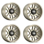 Set 4 17" Dirty Life Canyon 17X9 Satin Gold 5X5 Wheels -12MM For Jeep Truck Rims. Fixed Price $1179.96.