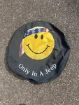 Jeep Wrangler Tire Cover Smiley Face American Flag Bandana Vinyl Vtg. Fixed Price $65.00.