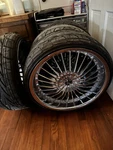 2CRAVE Number 26 Chrome WHEELS/22X8.5 5X110/5X115 38MM Offset W/brand New Tires. Fixed Price $1500.00.