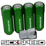 Sickspeed 4 Pc Green/polished Capped 60MM Extended Locking Lug Nuts 1/2X20 N25. Fixed Price $29.65.