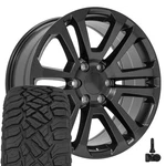 Oe Wheels CV99 20X9 Black & 275/55R20 R/t Tires, Tpms Set 6X139.7 +31ET. Fixed Price $1905.00.