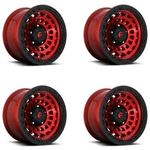 Set 4 Fuel D632 Zephyr 17X9 5X5 Candy Red Black Bead Ring Truck Wheels 17" -12MM. Fixed Price $1280.00.