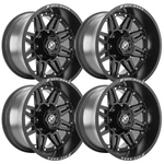 (SET-4) Off-road XF-204 18X9 Blank 12MM Matte Black Wheels Rims Inch. Fixed Price $1122.00.