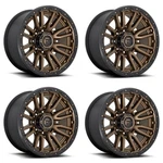 Set 4 Fuel D681 Rebel 20X10 8X6.5 Bronze Black Bead Ring Truck Wheels 20" -18MM. Fixed Price $1696.00.
