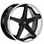 20X10.5"LEXANI Wheels Savage Gloss Black With Chrome Lip Rims. Fixed Price $2516.00.