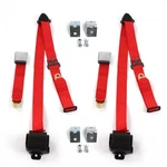 Ford Truck 1942 - 1947 Airplane 3PT Red Retractable Bucket Seat Belt Kit W/ Bra. Fixed Price $224.50.
