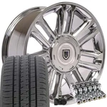 5358 Chrome 22 Inch 6X5.5 Rims & Bridgestone Tires Fit Cadillac Chevy Gmc. Fixed Price $3145.36.