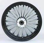 Fat Spoke Rear Wheel Chrome Black 16X3 Harley Touring Flh Softail Chopper Dyna. Fixed Price $349.99.