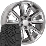 CV73B 22X9 Hyper Oe Wheels Llc Rims & 285/45R22 Rt Tires Set 6X139.7 24ET. Fixed Price $1920.00.