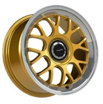 Mounted Wheel - Vision 478 Alpine 17X8 5X108/5X114.3 Offset 38 Gold Machined Lip. Fixed Price $100.00.