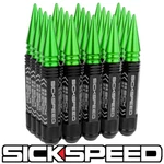 Sickspeed Pc Black 5 1/2" Long Green Spiked Steel Lug Nuts 1/2X20 L22. Fixed Price $99.95.
