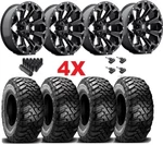 20 Fuel Assault Black Wheels Rims 35 12.50 Mt Tires Tundra Ram Sequoia Xd. Fixed Price $2695.00.