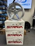 Wheels Strada Perfetto Silver Machined Rims 18X8 Offset +35 5X114.3. Fixed Price $949.95.
