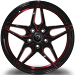 4 18X8 Marker M3259 Black Wheels With Red Accent 5X120 +33MM. Fixed Price $899.00.