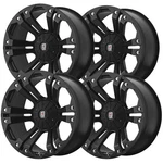 (SET-4) Series XD778 Monster 18X9 5X5.5"/5X150 +35MM Matte Black Wheels Rims. Fixed Price $1281.96.