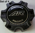 4 New M563MBAR Black American Racing AR708 Wheel Rim Center Caps Lug Only. Fixed Price $96.00.