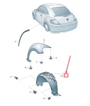 New Vw Beetle Rear Right Inner Fender Liner 5C5810970D Genuine. Fixed Price $157.53.