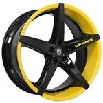 20X10"LEXANI Wheels R-four Custom Gloss Black With Yellow Accents Rims. Fixed Price $3364.00.