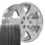 20X8.5 Wheels Tires Fit Yukon Tahoe Chevy Polished Rim Gy 5307 W1X. Fixed Price $1868.00.