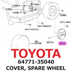 New Toyota Genuine Fj Cruiser Cover, Spare Wheel 64771-35040. Fixed Price $206.99.
