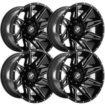 (SET-4) Off-road XF-218 20X9 Blank 0MM Black Milled Wheels Rims Inch. Fixed Price $1209.32.