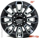 4 New Chevy Silverado 2500 3500 22 Replica Satin Black Wheels Rims 2011-2025. Fixed Price $1695.00.