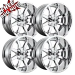 (SET-4) Fuel D536 Maverick 22X10 6X135 Chrome -24MM Wheels Rims Inch. Fixed Price $2540.00.